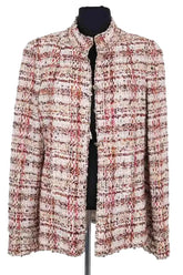 Veste Chanel Veste col Mao Beige en Tweed, taille XL - Seconde Main