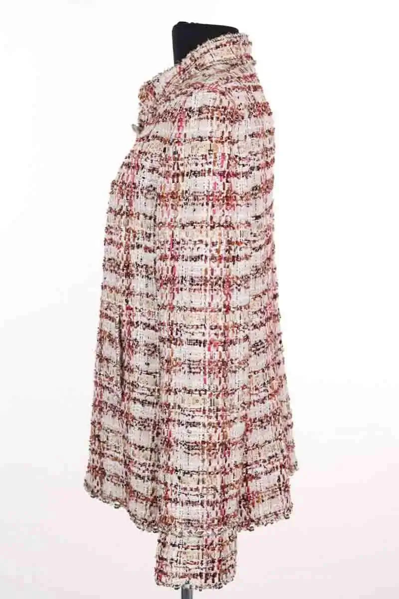 Veste Chanel Veste col Mao Beige en Tweed