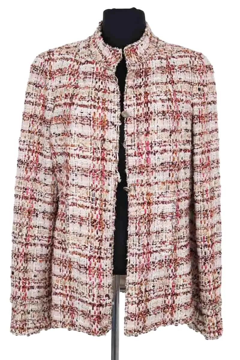 Veste Chanel Veste col mao Multicolore en Tweed, taille XL - Seconde Main