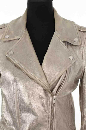 Veste Claudie Pierlot Argent en Cuir