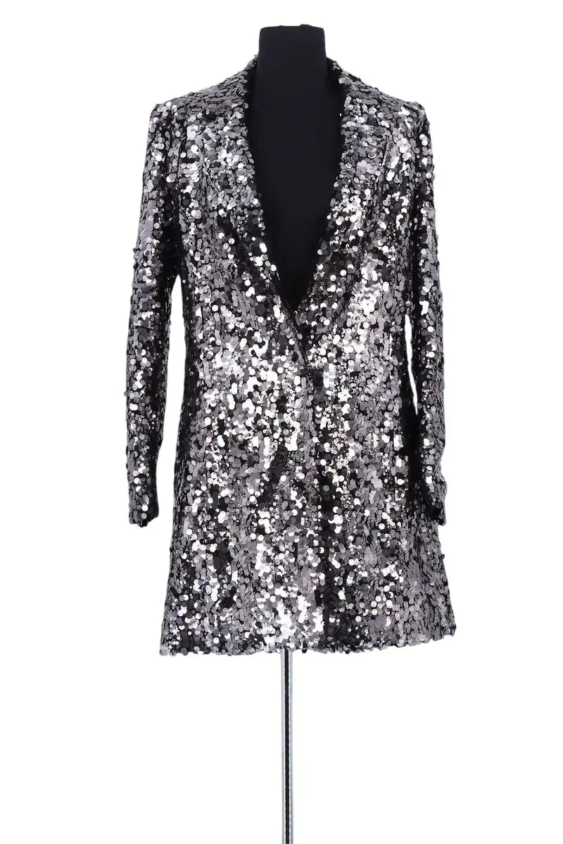 Veste Claudie Pierlot Argent en Synthétique, taille M - Seconde Main