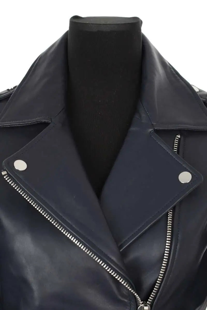 Veste Claudie Pierlot Bleu en Cuir