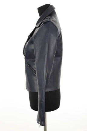 Veste Claudie Pierlot Bleu en Cuir