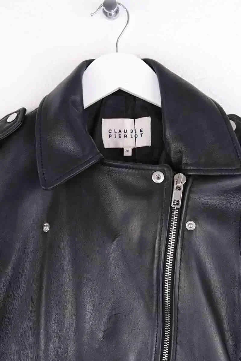 Veste Claudie Pierlot Noir en Cuir