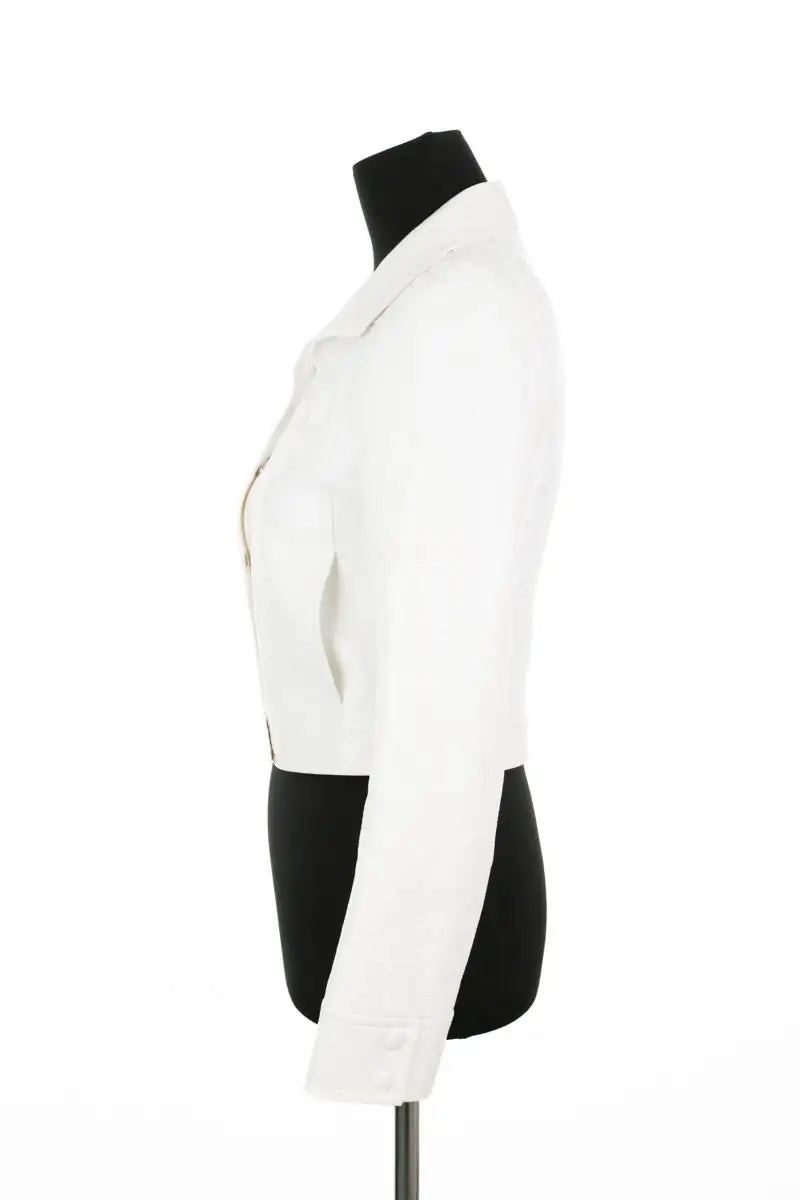 Veste Courrèges Iconique Vinyle Blanc en Coton