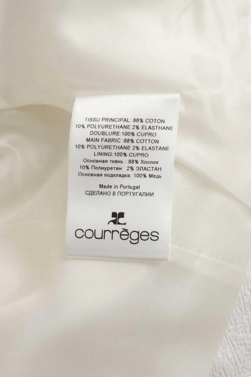 Veste Courrèges Iconique Vinyle Blanc en Coton