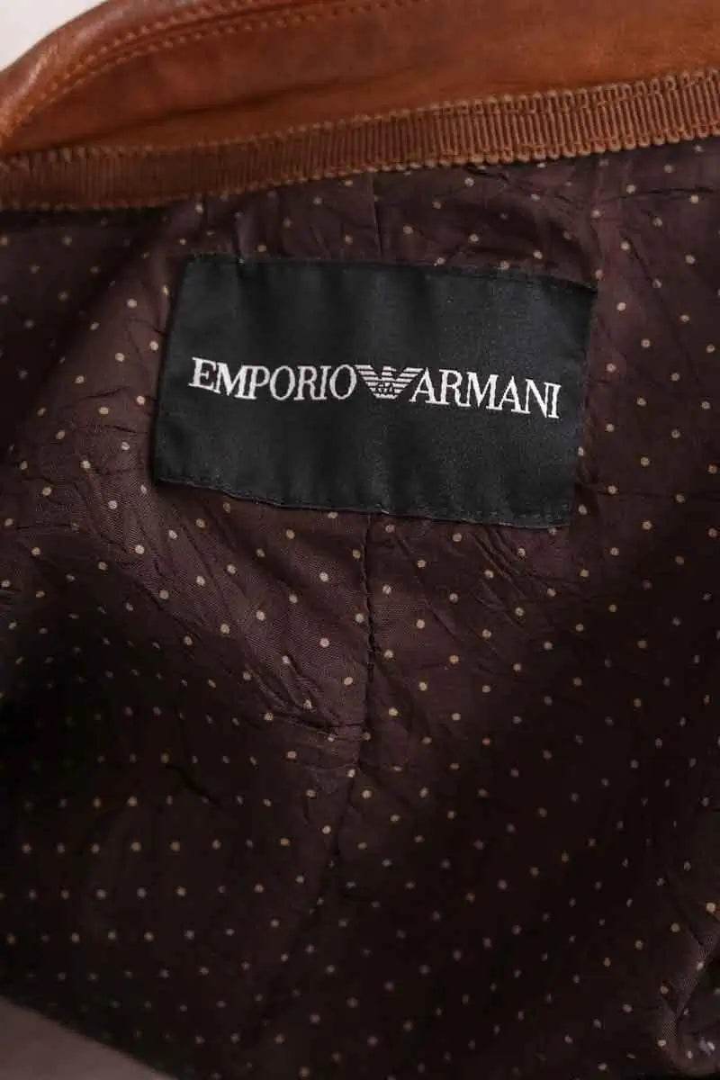 Veste Emporio Armani Marron en Cuir