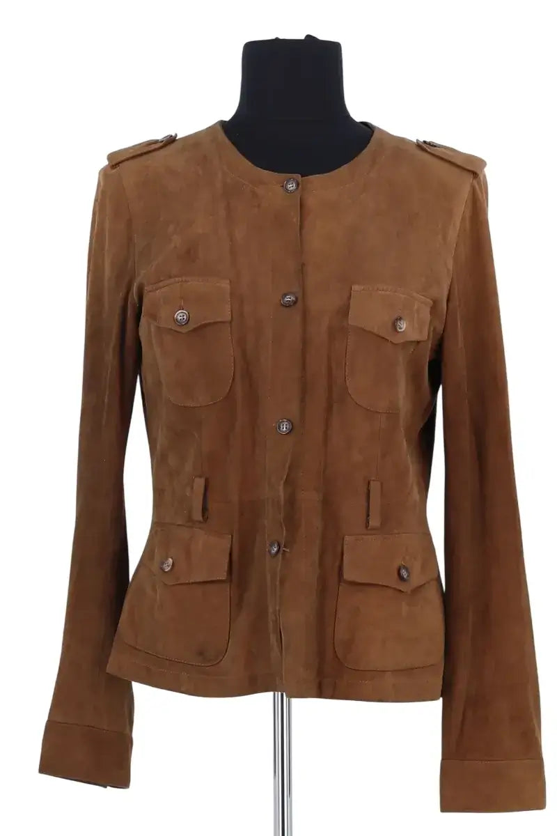 Veste Gerard Darel Marron en Daim, taille M - Seconde Main