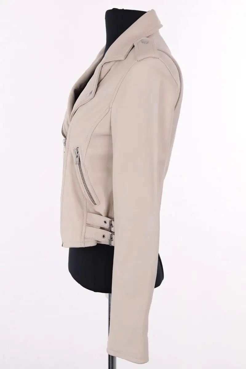 Veste Iro Ashville Ecru en Cuir