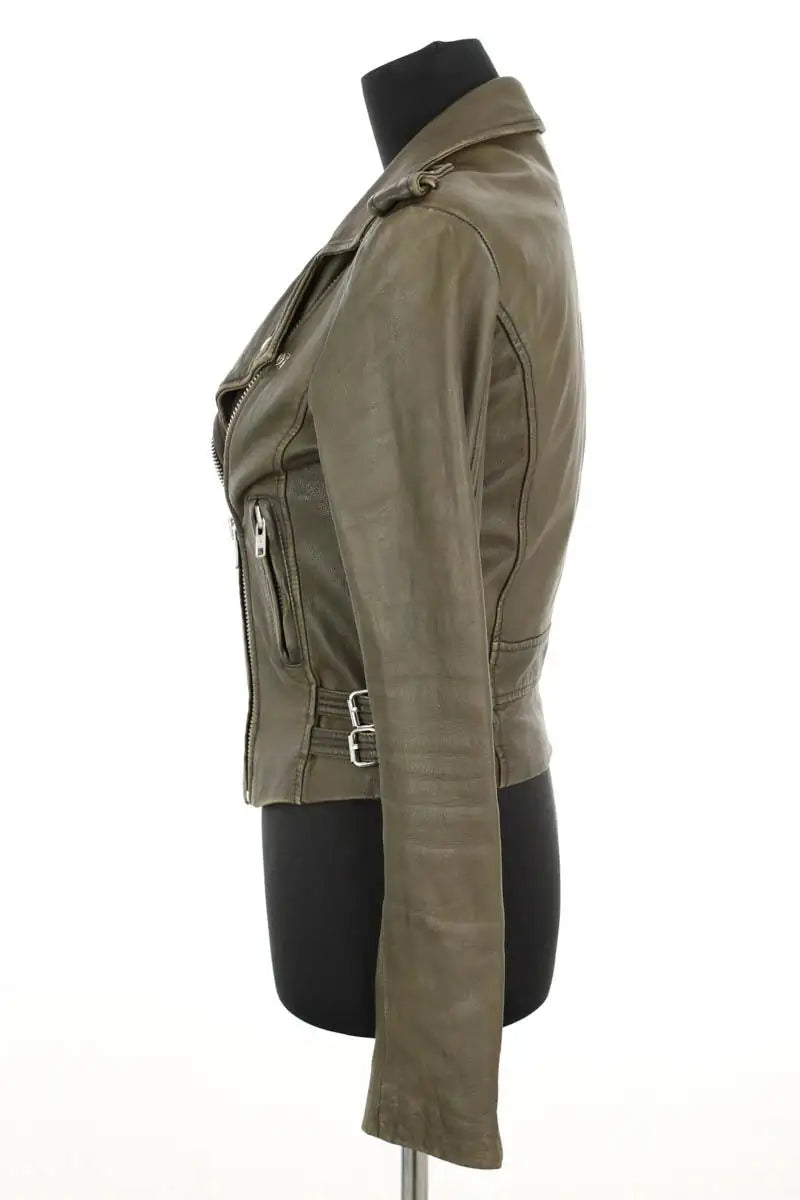 Veste Iro Ashville Kaki en Cuir