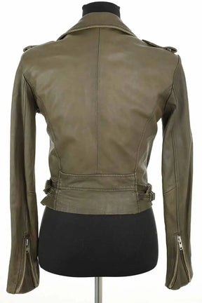 Veste Iro Ashville Kaki en Cuir