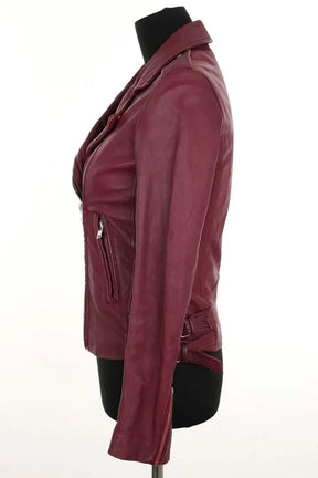 Veste Iro Bordeaux en Cuir
