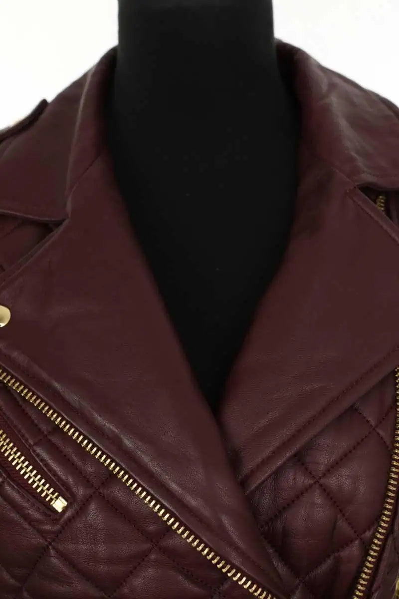Veste Iro Bordeaux en Cuir