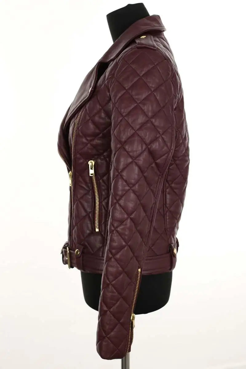 Veste Iro Bordeaux en Cuir