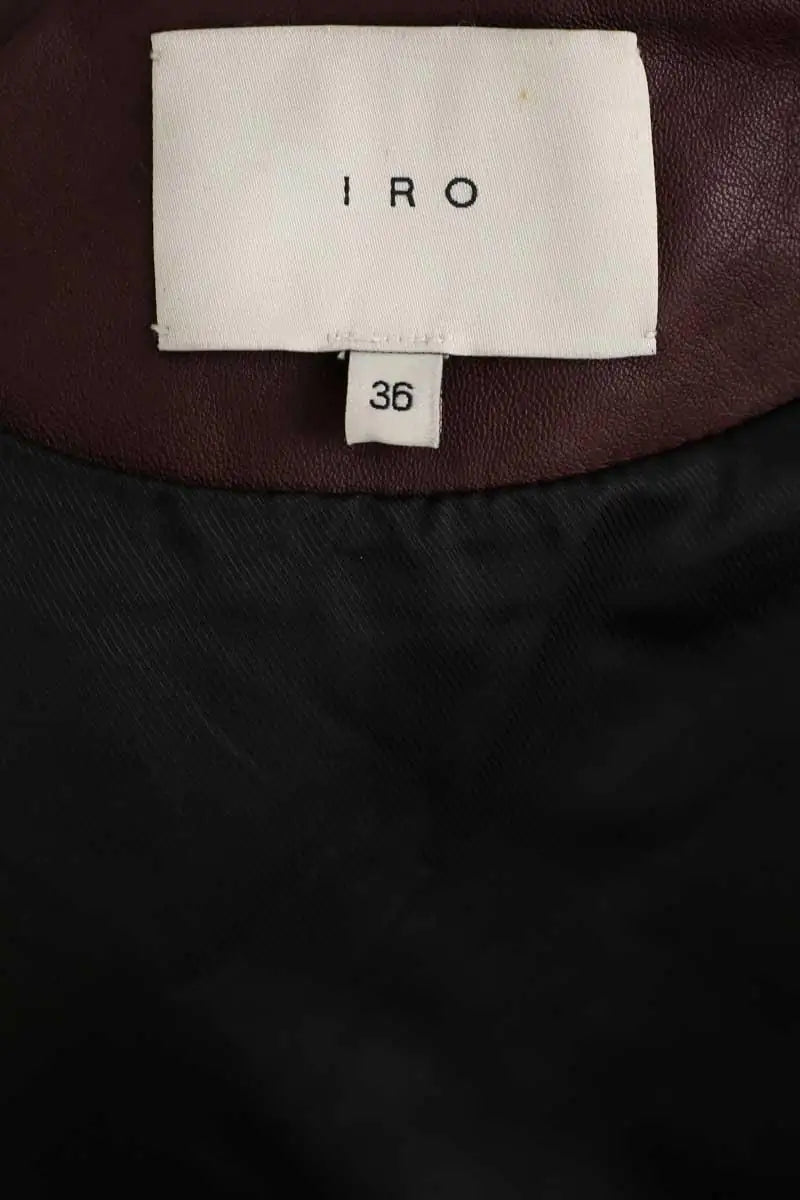 Veste Iro Bordeaux en Cuir
