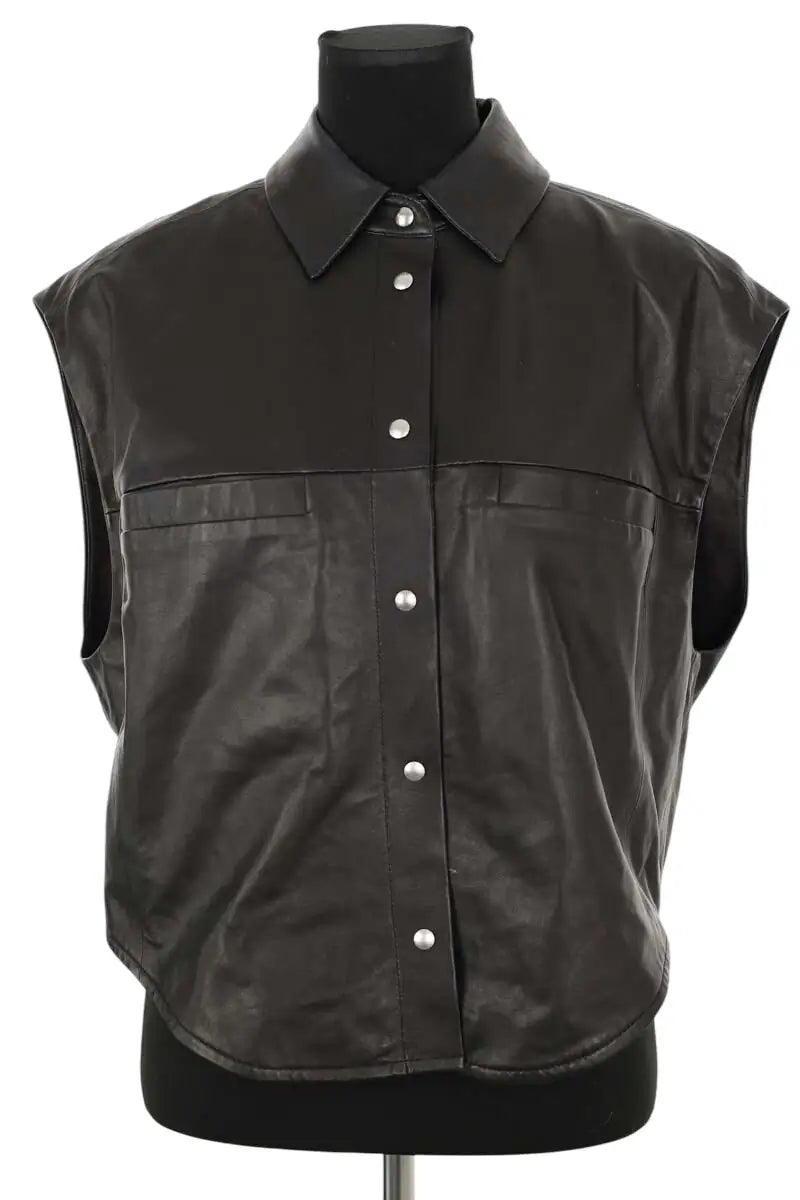 Veste Iro Cadi Noir en Cuir, taille S - Seconde Main