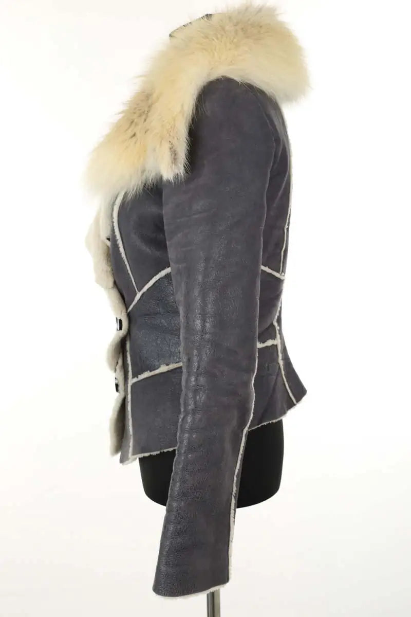 Veste Jitrois Gris en Cuir