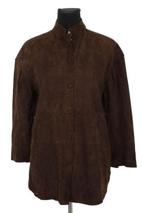 Veste Maison Ullens Marron en Cuir, taille XS - Seconde Main