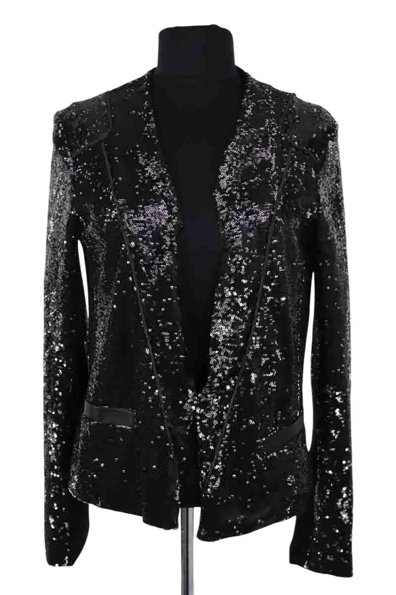 Veste Maje Doucette Noir en Paillettes, taille S - Seconde Main