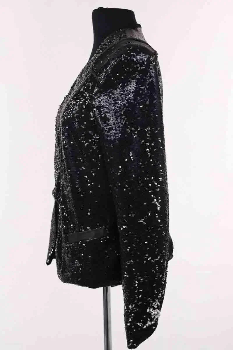 Veste Maje Doucette Noir en Paillettes