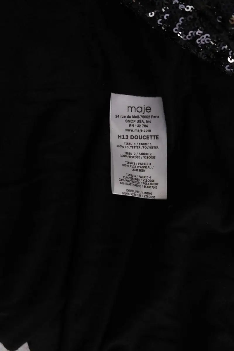 Veste Maje Doucette Noir en Paillettes