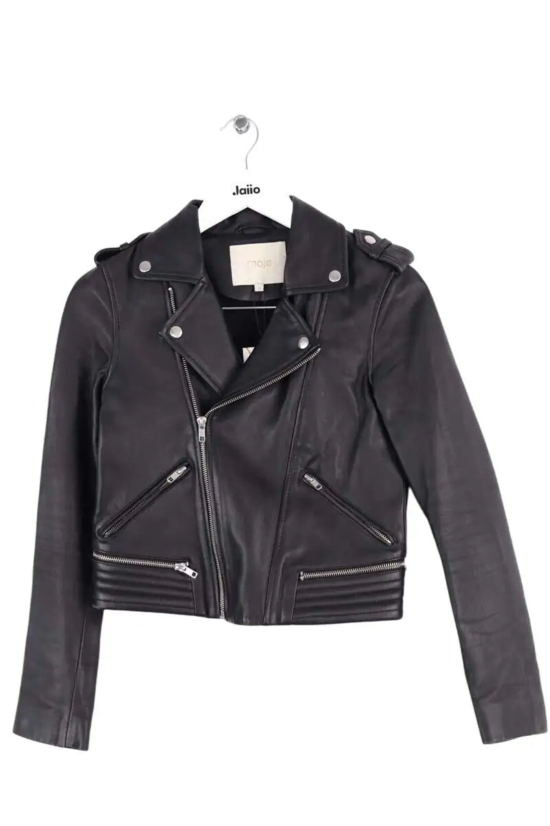 Veste Maje Noir en Coton, taille S - Seconde Main