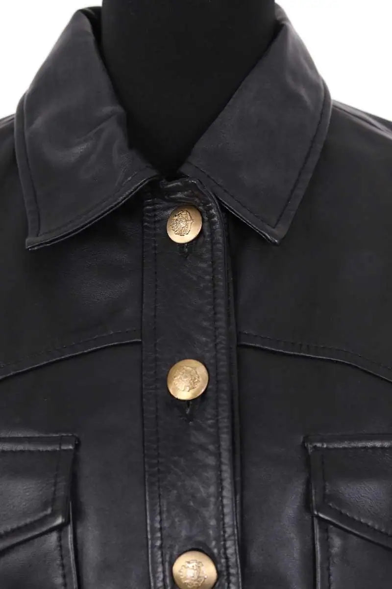 Veste Maje Noir en Cuir