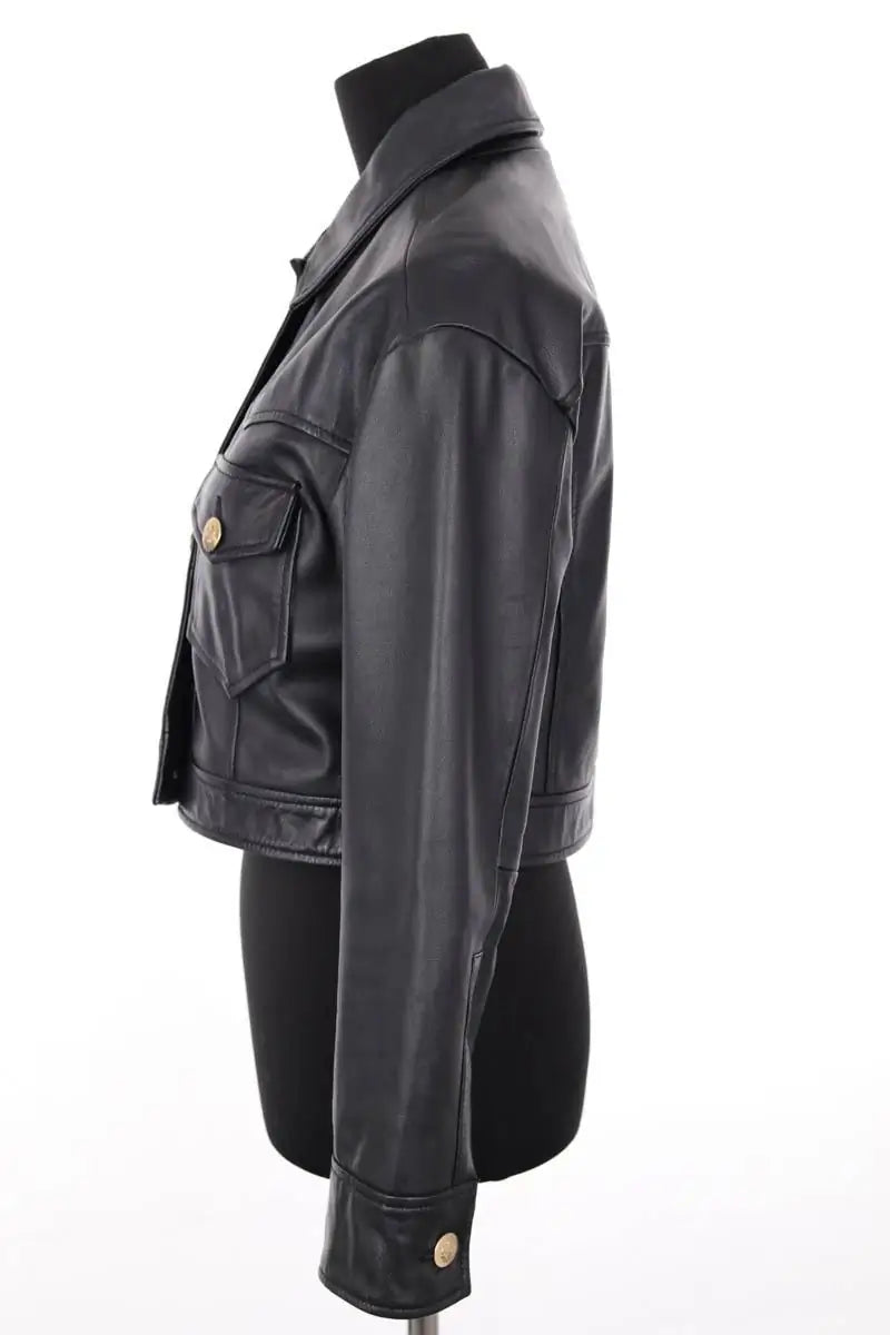 Veste Maje Noir en Cuir
