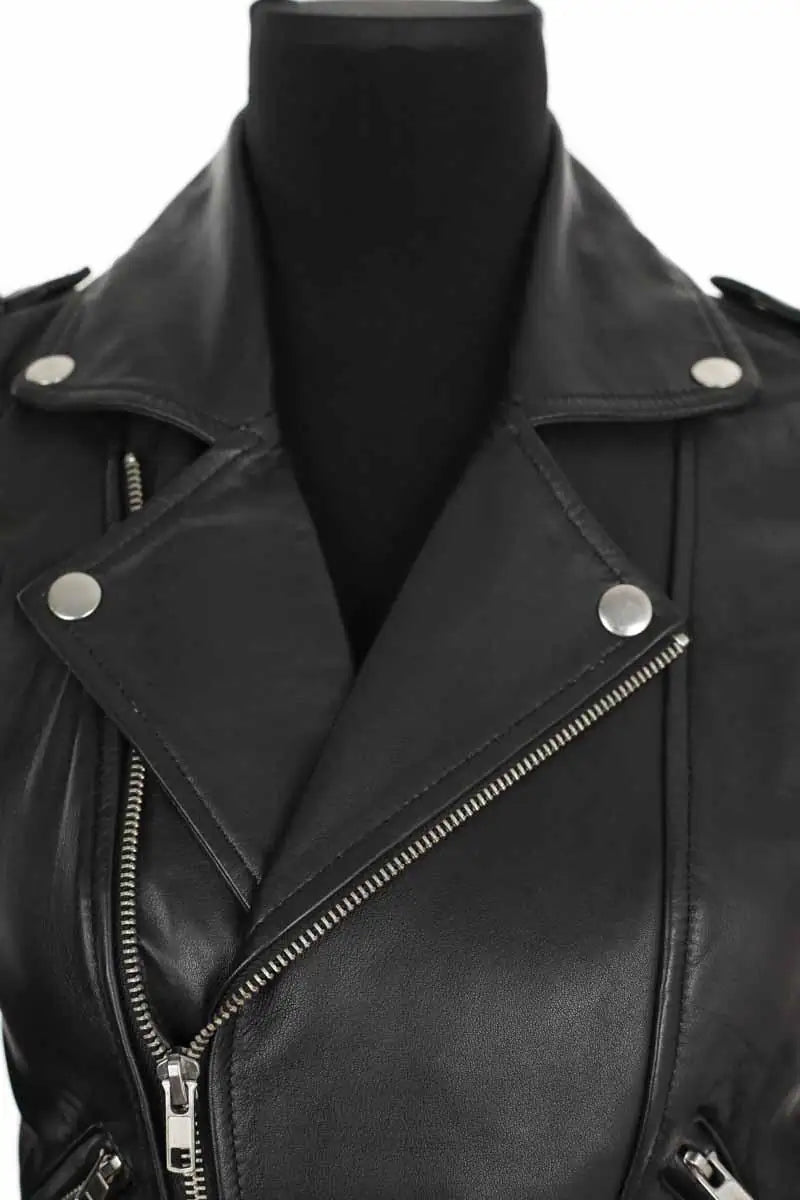 Veste Maje Noir en Cuir