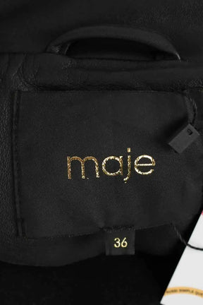 Veste Maje Noir en Cuir