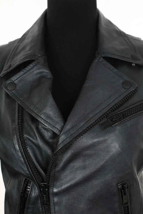 Veste Maje Rose Noir en Cuir