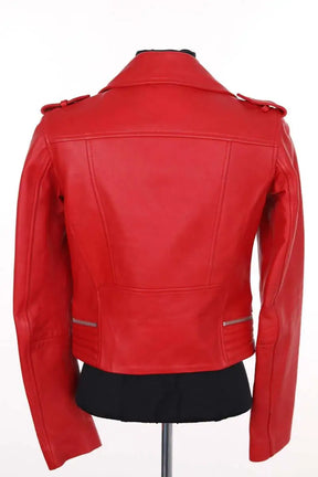 Veste Maje Rouge en Cuir