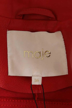 Veste Maje Rouge en Cuir