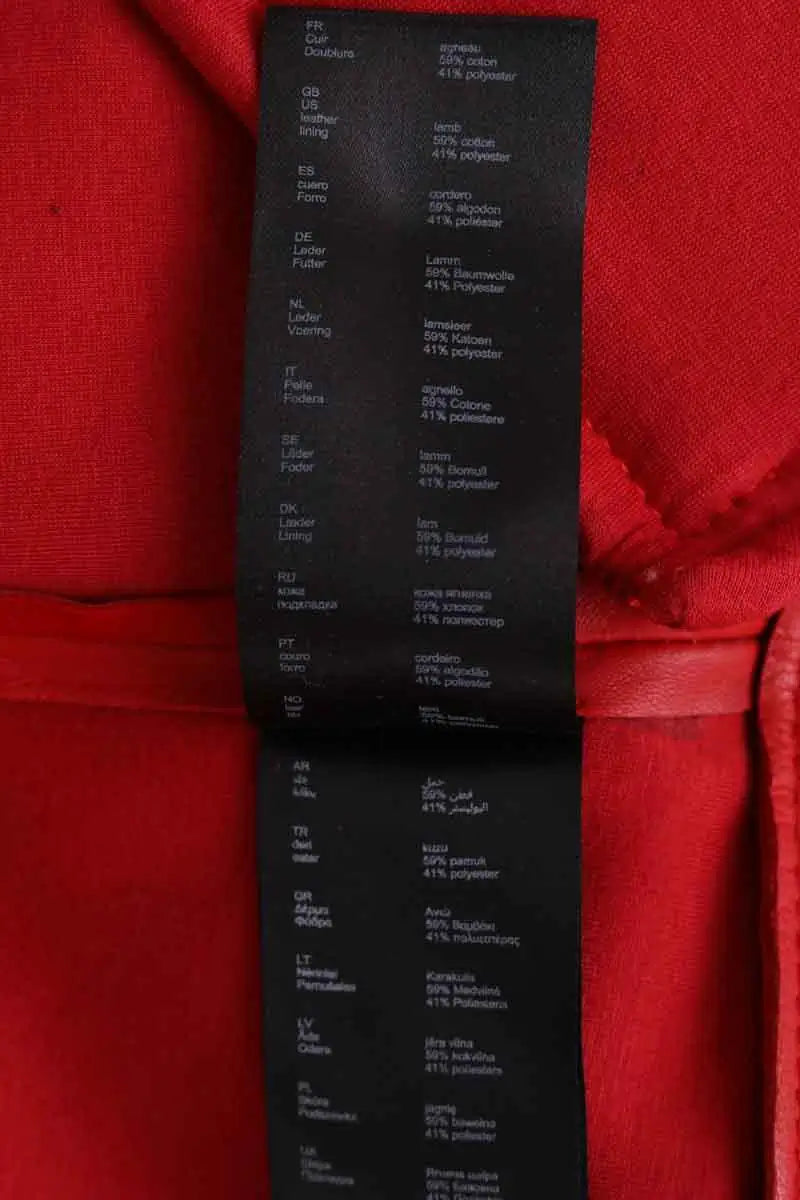 Veste Maje Rouge en Cuir