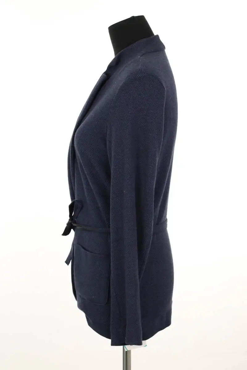 Veste Majestic Filatures Bleu en Cachemire