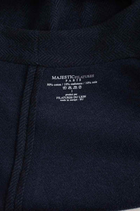 Veste Majestic Filatures Bleu en Cachemire