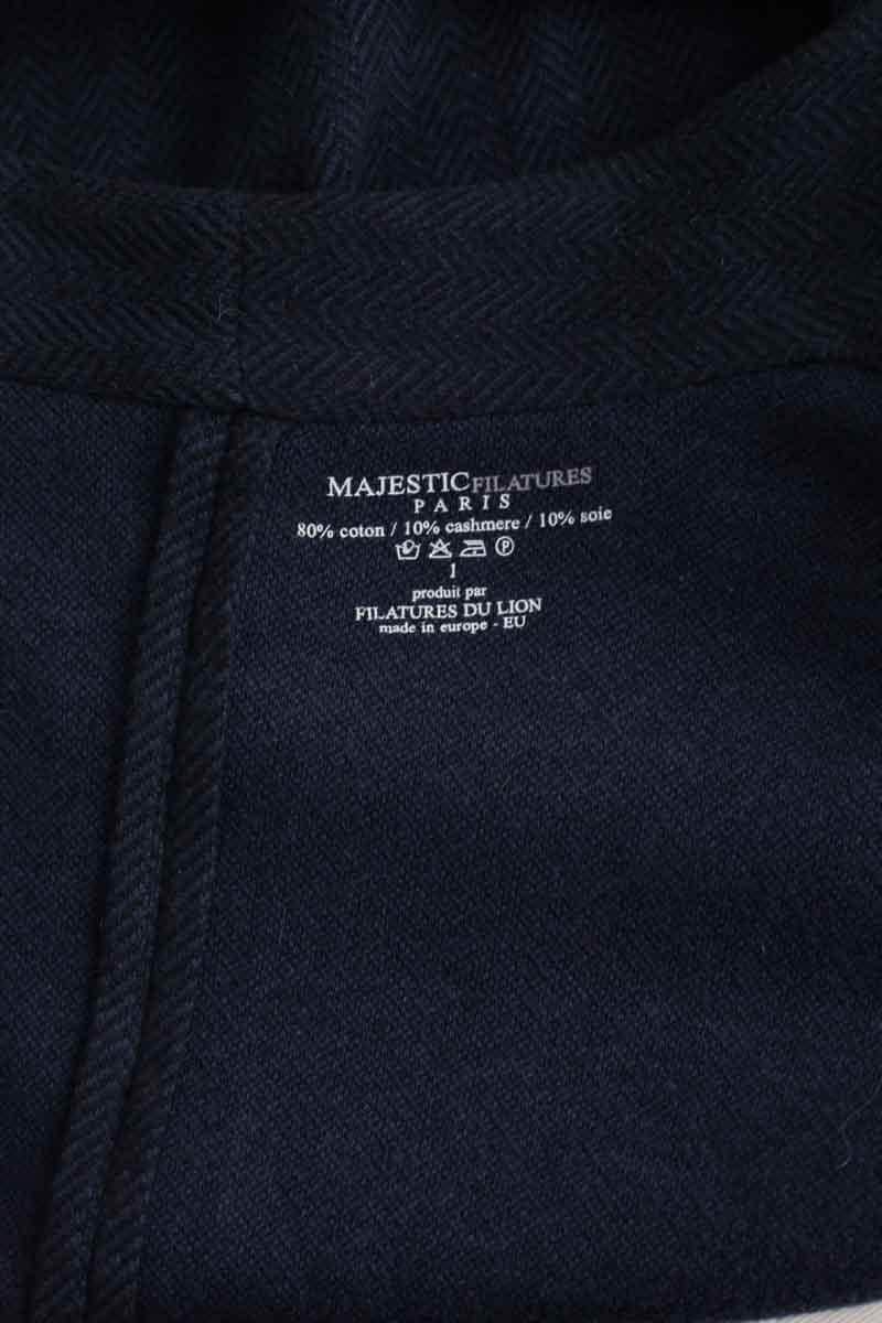 Veste Majestic Filatures Bleu en Cachemire