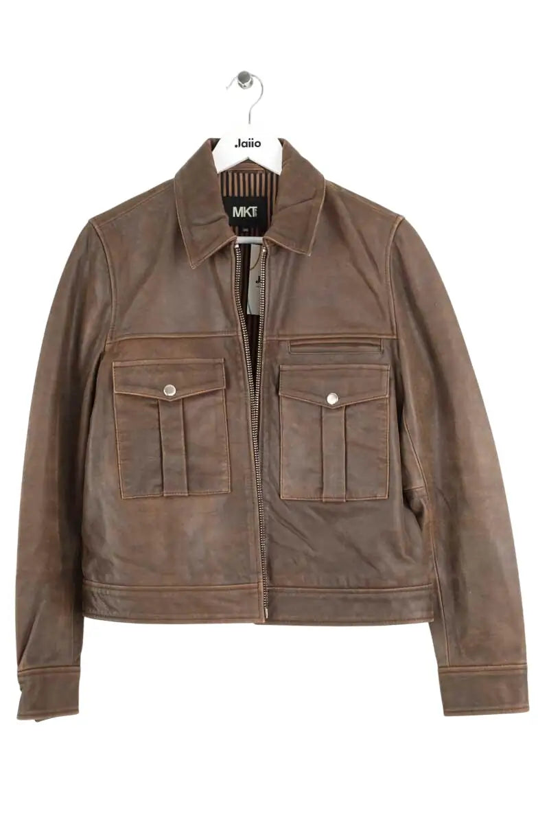 Veste Mkt Studio Marron en Cuir, taille M - Seconde Main