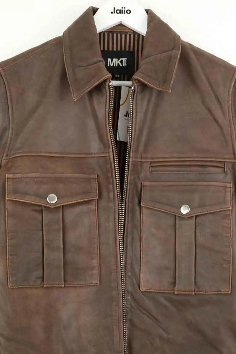 Veste Mkt Studio Marron en Cuir