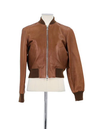 Veste Officine Générale Marron en Cuir, taille S - Seconde Main