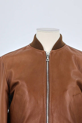 Veste Officine Générale Marron en Cuir