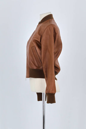 Veste Officine Générale Marron en Cuir