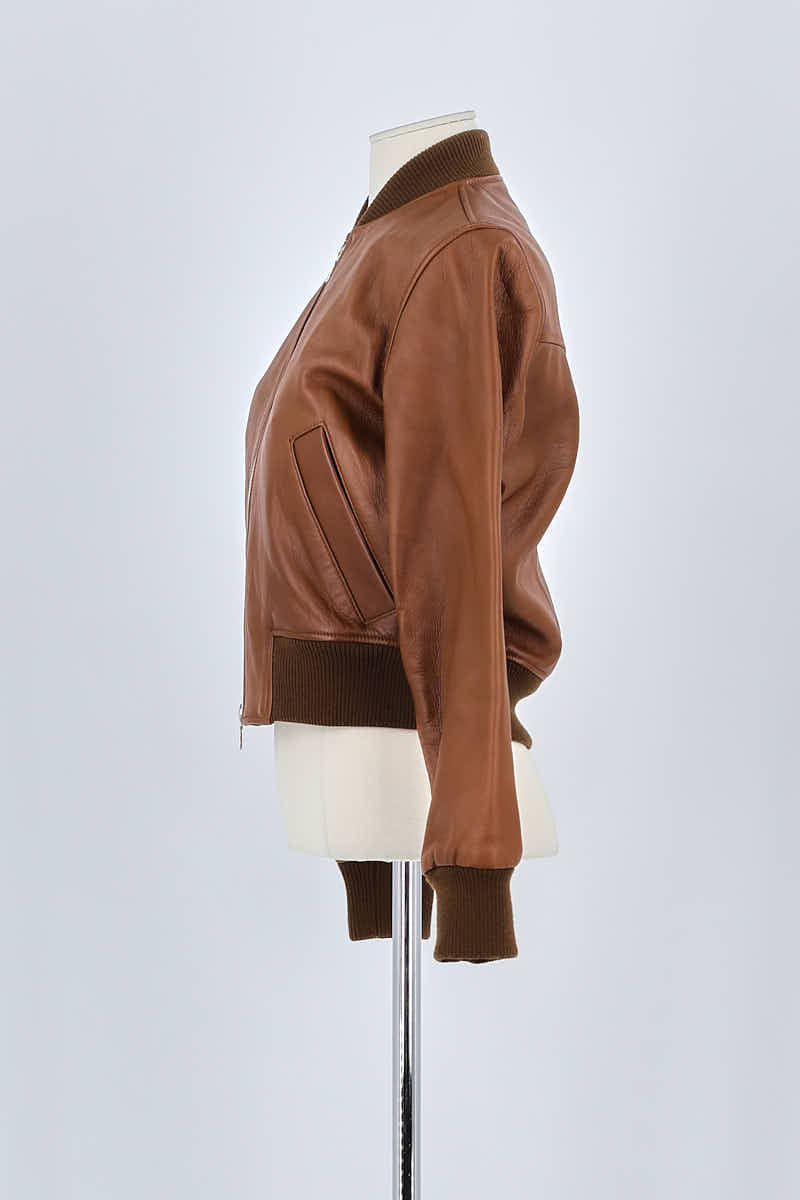 Veste Officine Générale Marron en Cuir