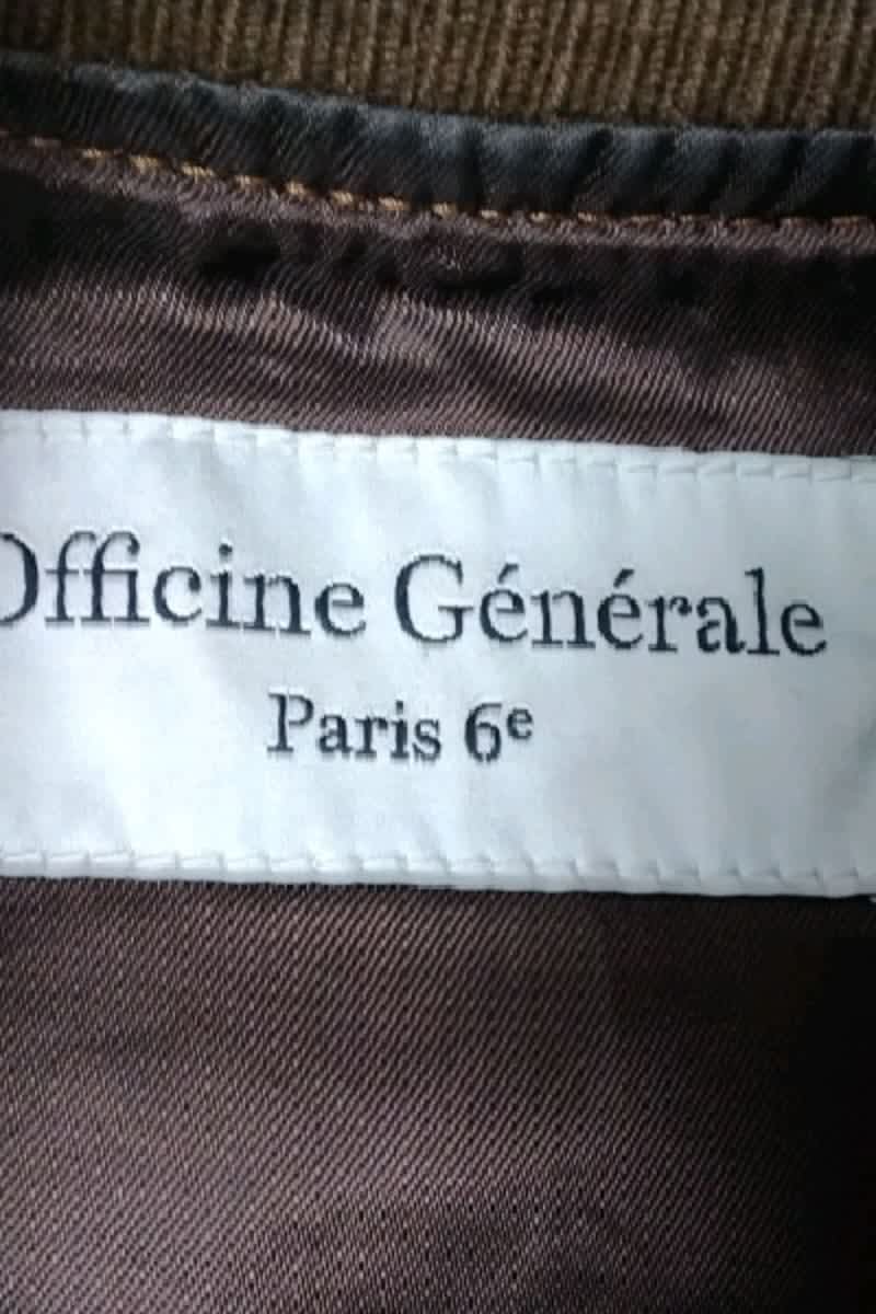 Veste Officine Générale Marron en Cuir