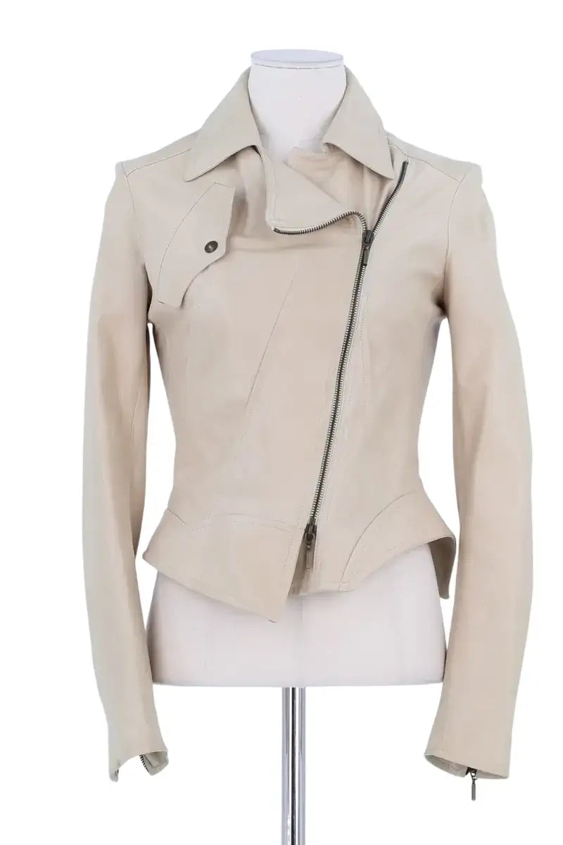Veste Plein Sud Beige en Cuir, taille S - Seconde Main