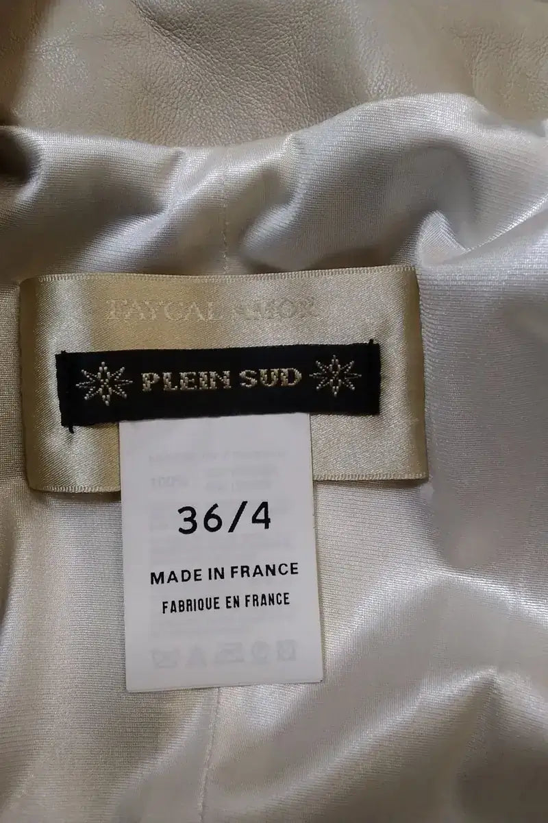 Veste Plein Sud Beige en Cuir