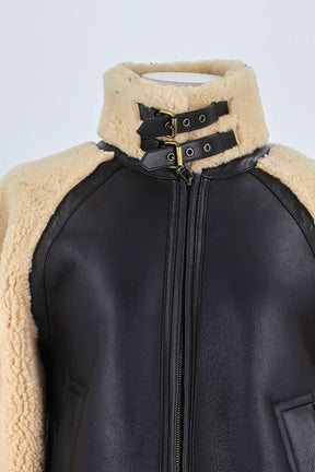 Veste Rouje Beige en Cuir