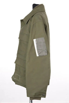 Veste Sacai Layered chore jacket Kaki en Coton