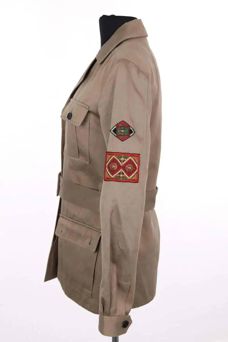 Veste Saint Laurent Kaki en Coton