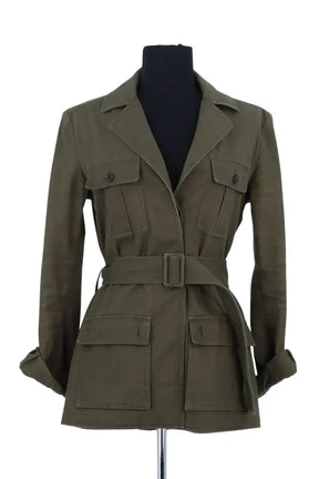 Veste Saint Laurent Kaki en Coton, taille S - Seconde Main